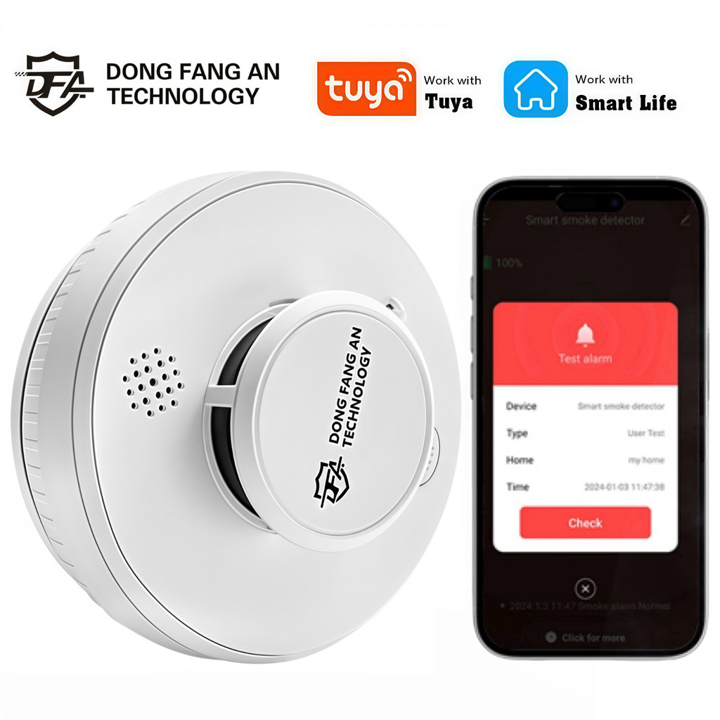 DFA Wifi Smoke Detector 2 in1 Smoke Detector and Heat Detector Smoke Detector Wifi Tuya Fire Alarms
