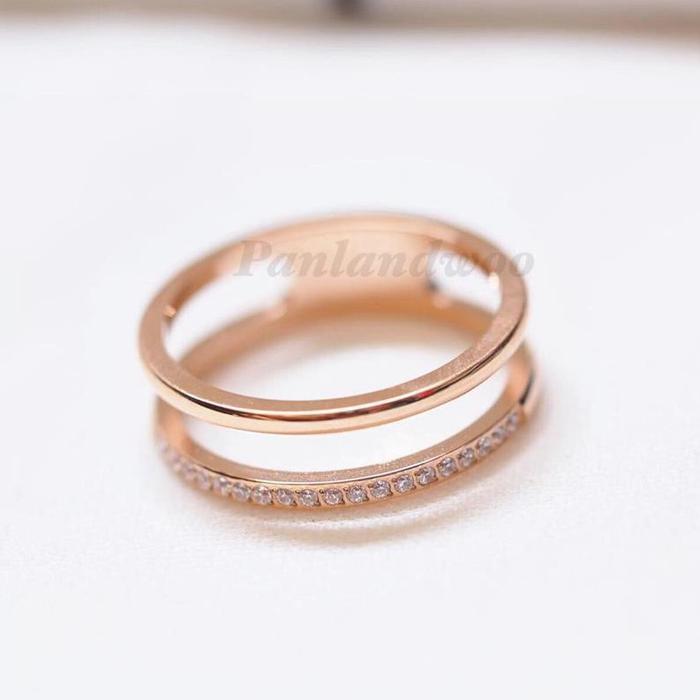 mhrr- Panlandwoo - Cincin Titanium Wanita Valen - Cincin Gaya Korea Fashion Aesthetic