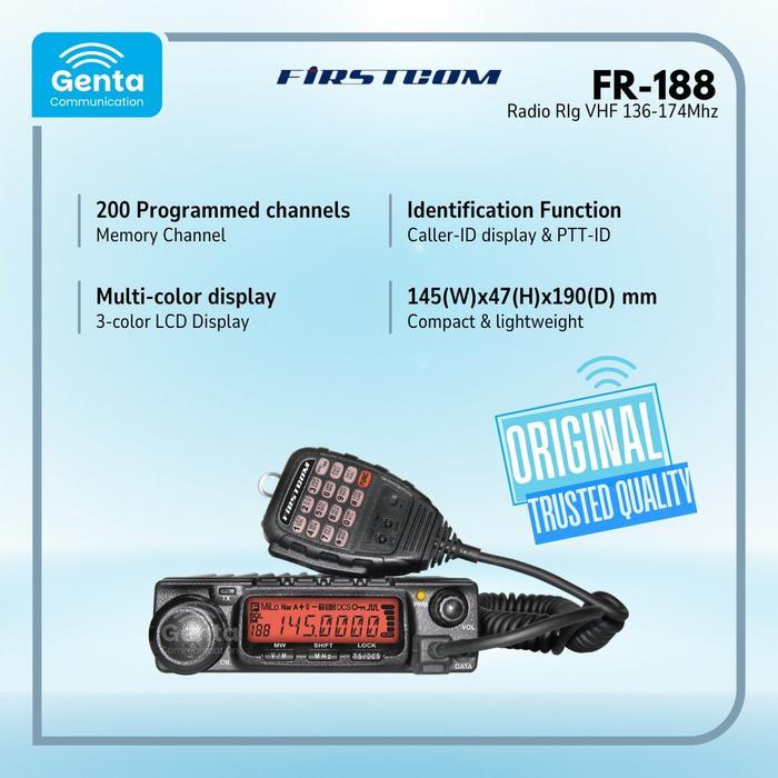 Radio Rig Firstcom Fr-188 / Firstcom Fr 188 Fr188 Radio Rig Vhf 136-174Mhz Garansi Baru Original