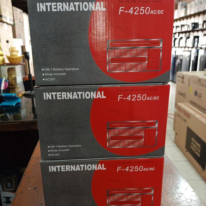 Cod International Radio National F-4250 Ac Dc Original Fm Am Sw Portabel Dengan Baterai Operasional