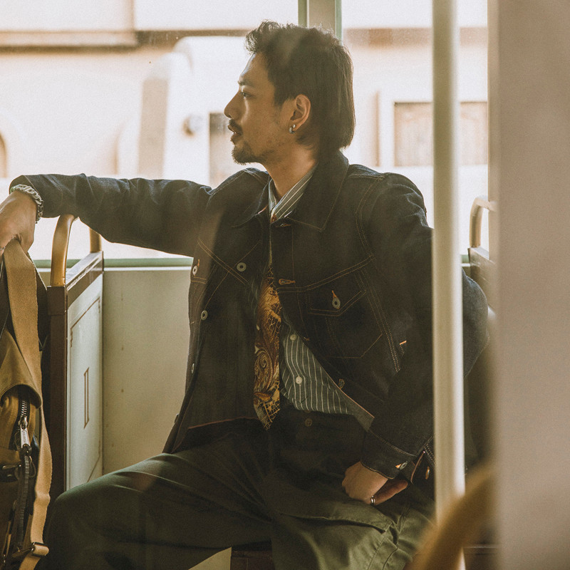 Red Tornado 16Oz Selvedge Denim Trucker Jacket Men'S Daily Jean Coat