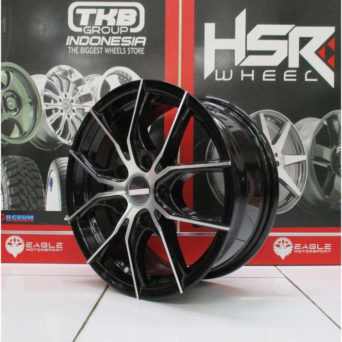 Velg Mobil Ring 16 HSR BARIQUE Lebar 7 Lobang Buat 5 Hitam Polis