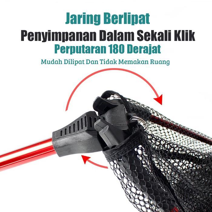 Serok Ikan Lipat / Serokan Ikan 80 Cm Tebal / Serokan Ikan Besar / Net Alumunium Jaring Ikan Tongkat