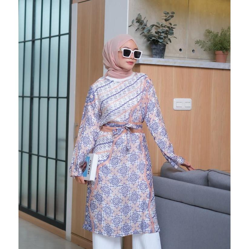 (COD) BATIK TRUSMI ATASAN WANITA TUNIK BATIK VISCOS OBI PULAUAN