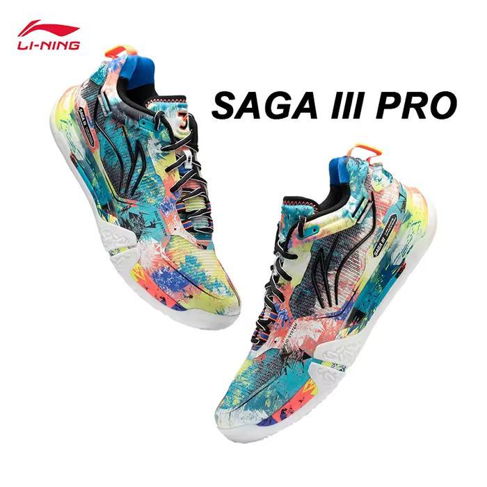Bisa Termin Sepatu Badminton Li-Ning / Lining Ayav001 Saga 3 Pro / Saga Iii Pro - Scuba Blue / Neon