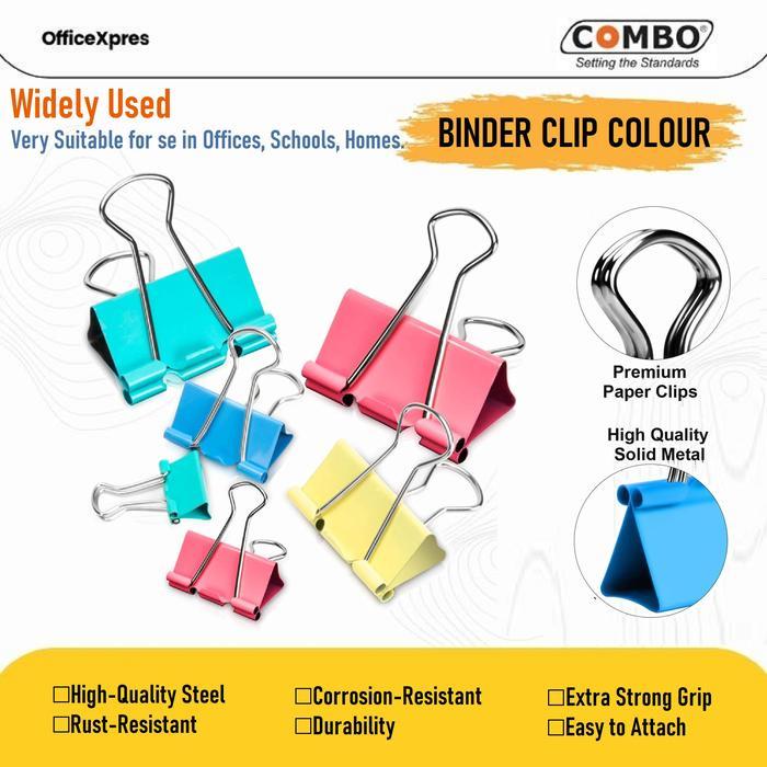 Binder Clip / Klip Warna / Klip Besar / Penjepit Kertas 260 Combo