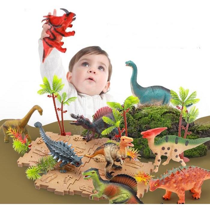 Mainan Anak ANIMAL SET 12 PCS Miniatur Mainan Hewan Binatang Karet Animal Figure Set Ukuran Jumbo