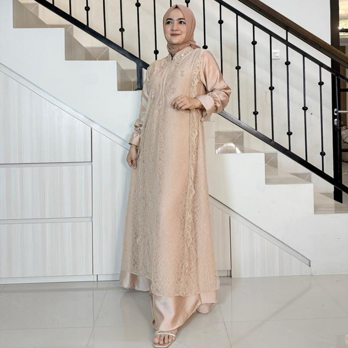 MUSLIFIX- Sha&Me Selina Dress Gamis Couple Busui Friendly Baju Pesta Wanita Muslim Pasangan