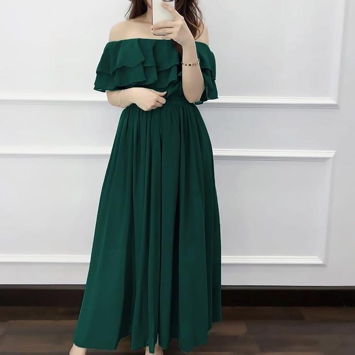 Promo Sabrina Dress Dress Putih Panjang Dress Sabrina Dewasa Baju Pantai Wanita Dress Pantai Gaun