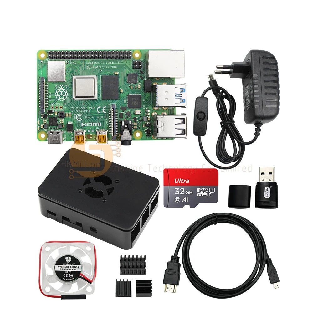 Raspberry Pi 4 8G 4G 2G Starter Kit - 32 64 GB Edition, Raspberry Pi 4 Case with PWM Fan, Power