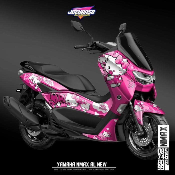 Decal Full Body Stiker Motor - Striping Stiker Nmax 2020 - Hello Kitty