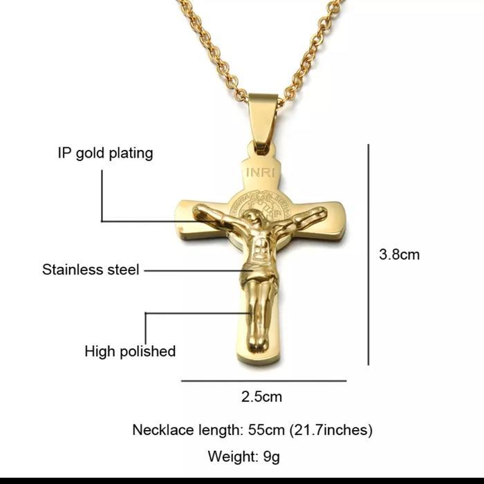 Salib Rosario Benediktus Titanium