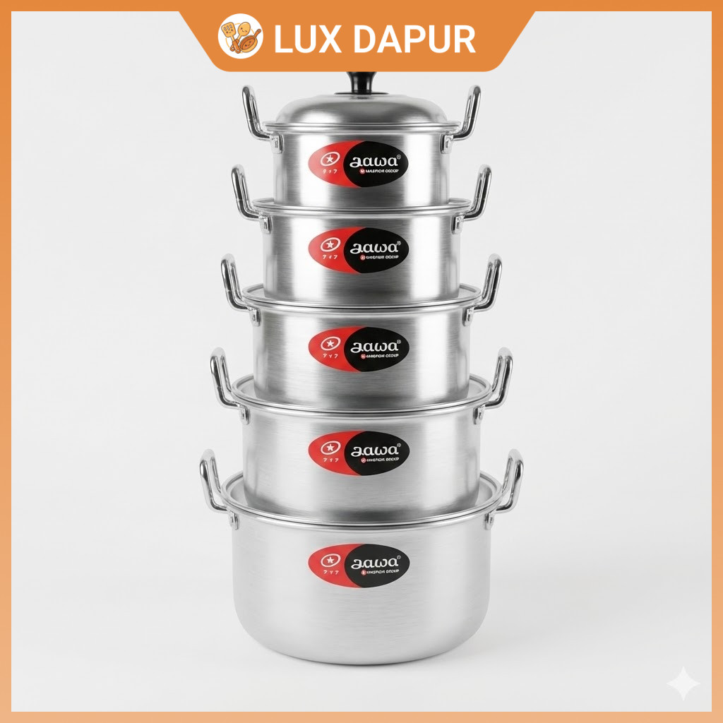 Panci Set Jawa Maspion Isi 5 Pcs Original - Panci Masak Susun 16-24cm Anti Karat