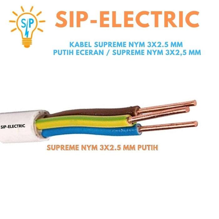 TRIKTRIK- Kabel Supreme Nym 3X2.5 Mm Putih Eceran / Supreme Nym 3X2,5 Mm