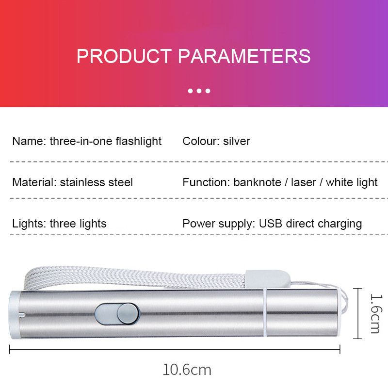 3 IN 1 Flashlight Multifunction Infrared Flashlight Pointer Red Light Stick Pen Led Lights Funny Cat