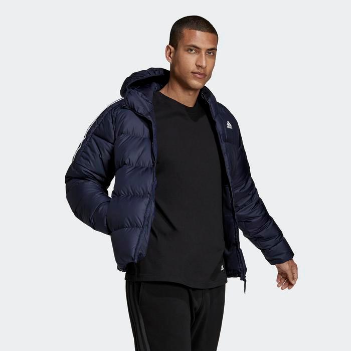 Jacket Adidas Down Essentials Midweight Sportswear Men Outdoor Jacket Original Bulu Angsa Pria Navy