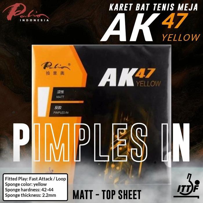 ASLI KARET TENIS MEJA PALIO AK47 YELLOW GINAL READY STOCK