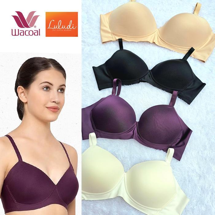 Bra Luludi By Wacoal Full Cup Feel Free Busa Tipis Wireless Lb 5169 K21Bb Size 34 36 38 40 Bh Wanita
