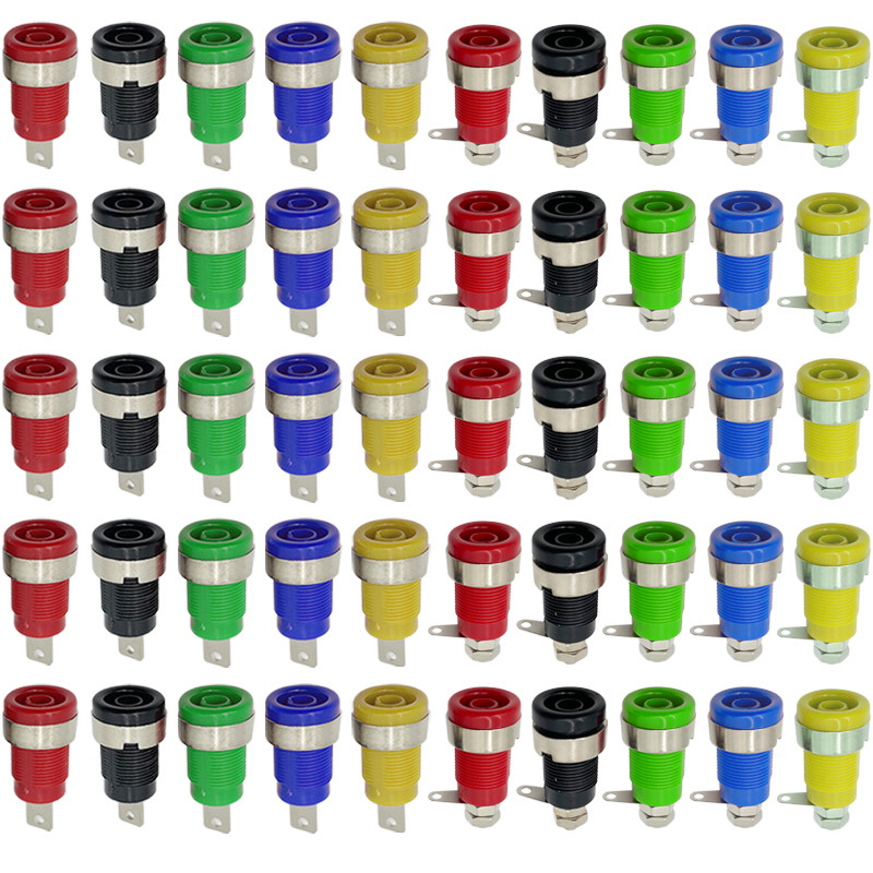 20PCS Insulated Safety 32A 4mm Banana Socket Terminal 5 Colors Female Jack Panel Mount Socket