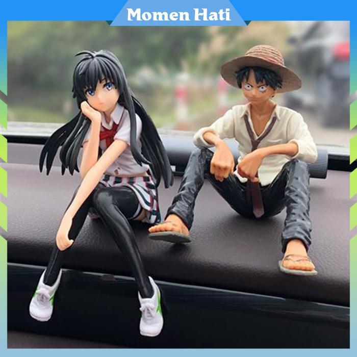 bar.roby - anime dashboard mobil car ornament action figure luffy / yukino pvc koleksi