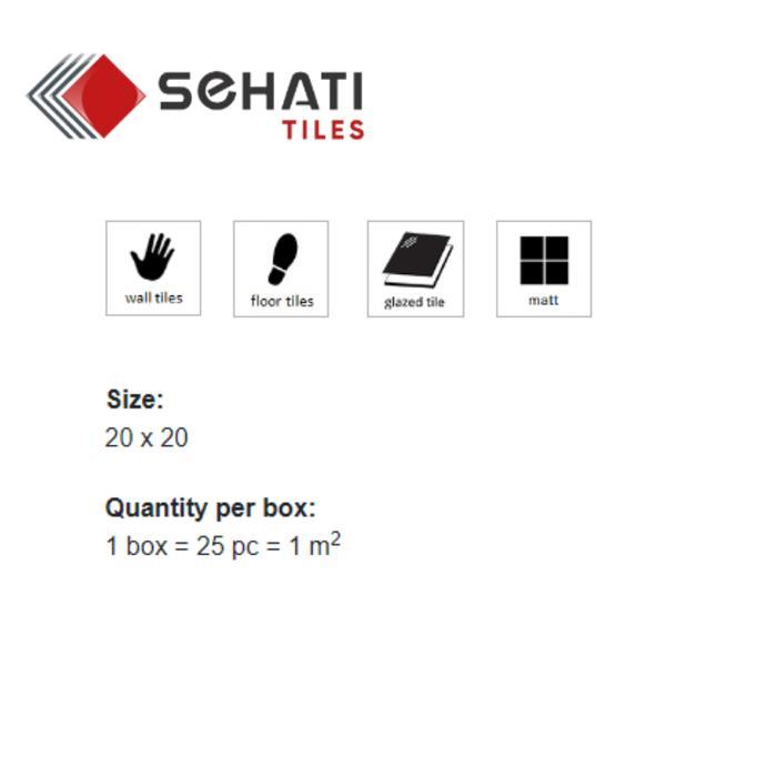 aiw25l- Keramik Motif 20X20 Allia Vintage Dinding / Lantai Batik Matte Mozaik