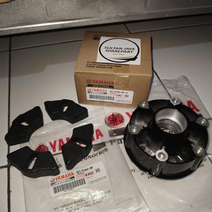 Set Nap Gear Dudukan Gir Dan Karet Damper Gir Tromol Vixion Byson R15 Old Ori Ygp Ready Stock