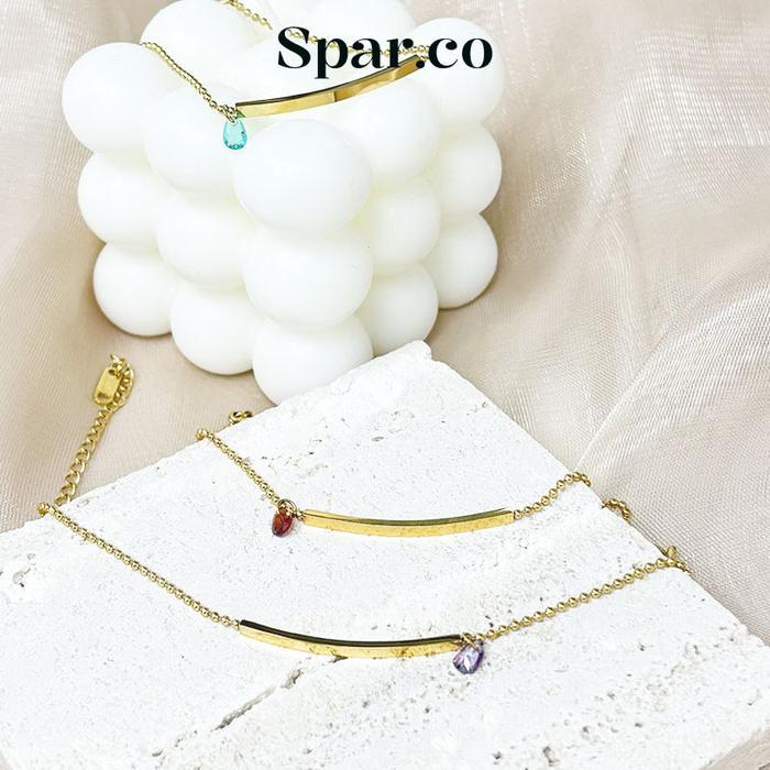 05kq- Spar.Co Gelang Couple Bestie Ber 4 Elegan Custom Laser Nama Titanium Lapis Emas -