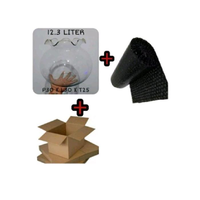 aquarium bulat kaca ukuran 12,3 liter