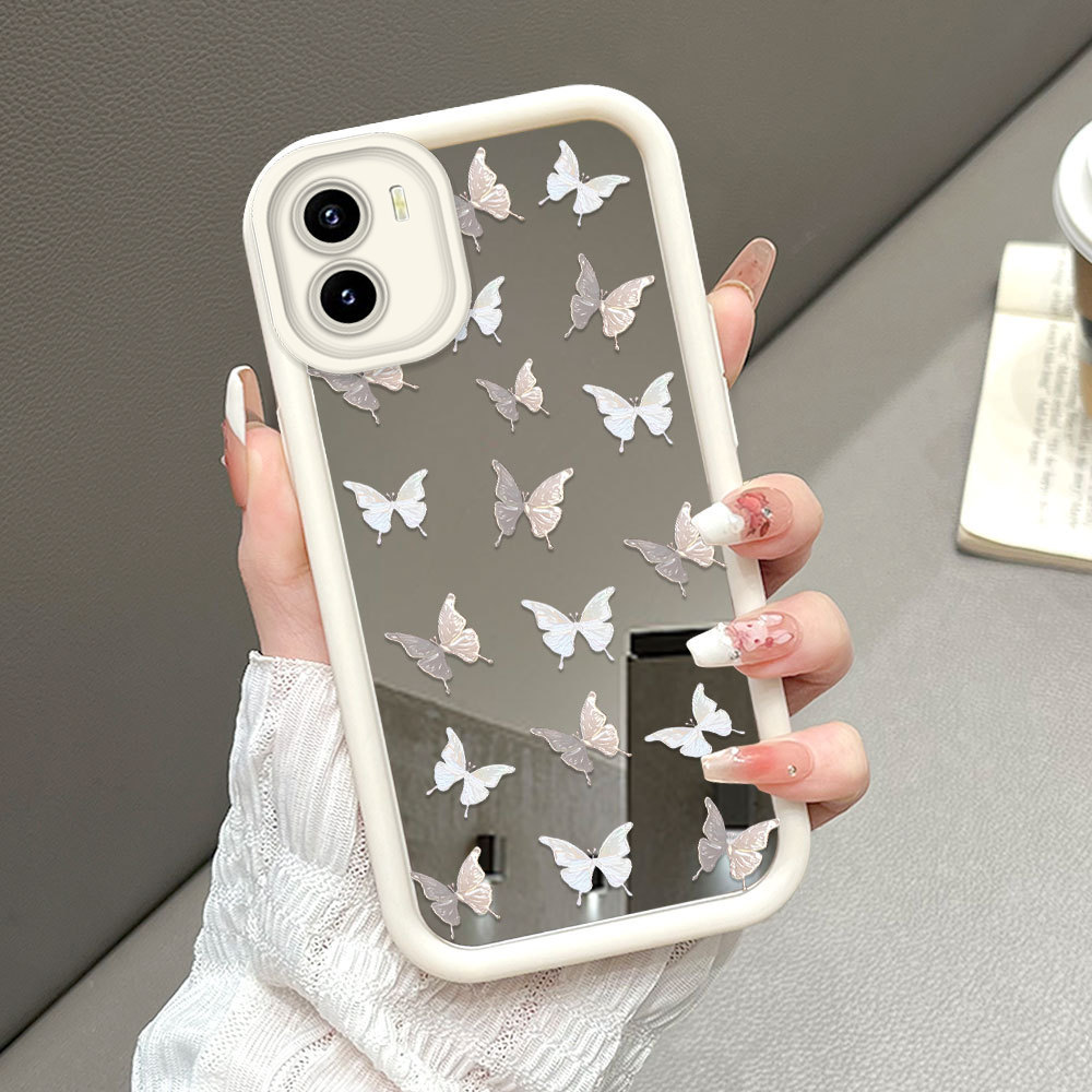 Casing Hp Untuk VIVO Y15S Y01 Y01A Y15A Y15C Cermin Softcase Case Phone Kesing Kupu 1414 JZ