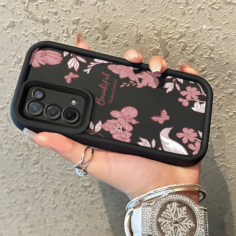 Casing Hp OPPO A74 A95 F19 F19s Case Casing Bunga pola Kasus HP Tangga Langit Mewah Silikon Softcase