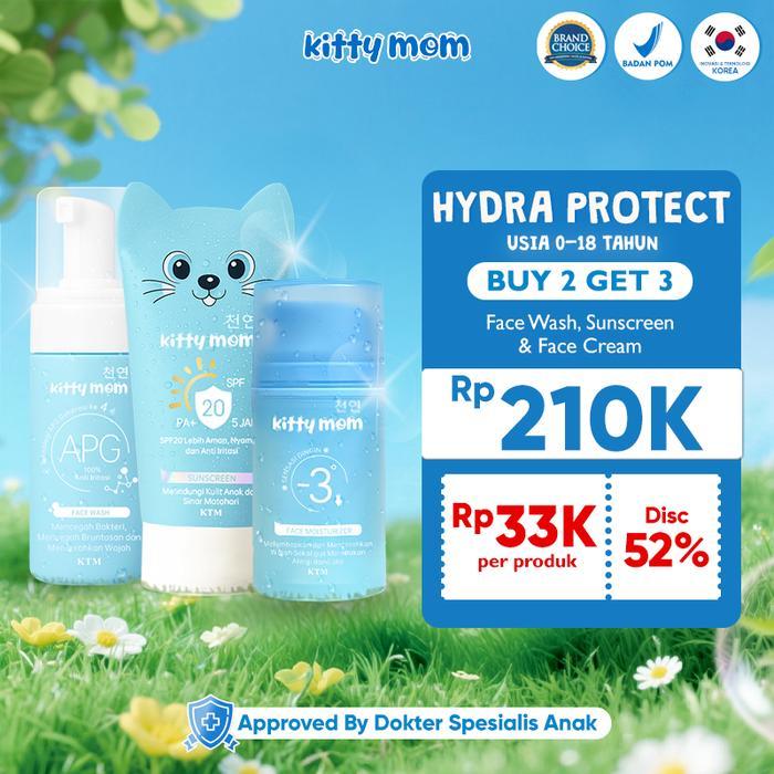 BERKUALITAS Kitty Mom Paket Skincare Bayi Anak Newborn Face Wash Sabun Cuci Muka Anak, Moisturizer