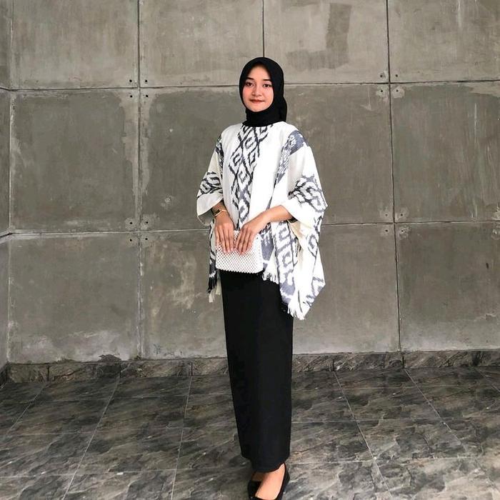 [Ready Stok] Kaftan Pendek Tenun Etnik - Kaftan Wanita Casual - Baju Wanita Batwing - Blus Wanita