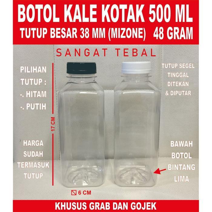 New- Botol Kale Kotak 500 ml Tebal - Botol Plastik 500 ml Tebal