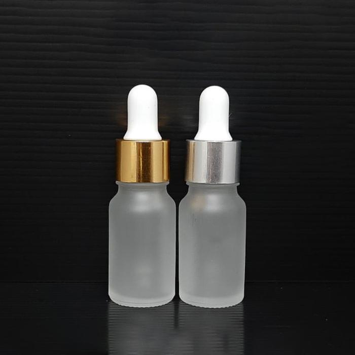 New- Botol Pipet Kaca 10ml Frosted Gold Silver Putih / Botol Kaca BR 10ml Frosted Pipet / Botol