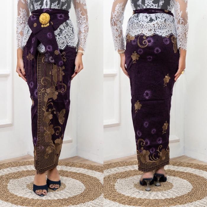 Kamen Jadi Bordir Jumputan Set Selendang