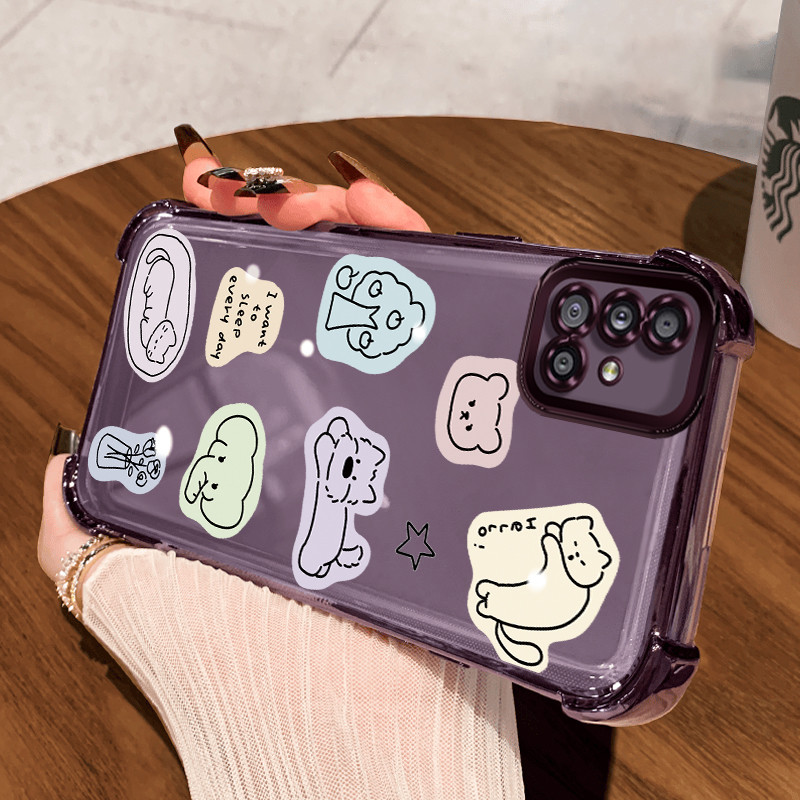 Casing Hp untuk Samsung A51 M40s Case Casing Sticker Hewan Kartun pola Cesing HP Kesing empat Anti D