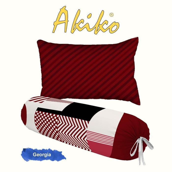 Sarung Bantal Sarung Guling Set Premium Akiko Vito Motif dan Polos Embos Jacquard Katun Halus Tidak