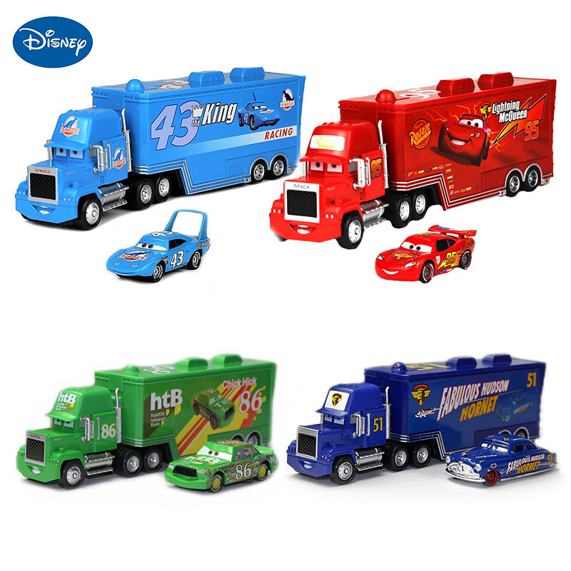 Disney Toys Pixar Cars 3 Lightning Mcqueen Container truck Racing Family Collection Flo Diecast