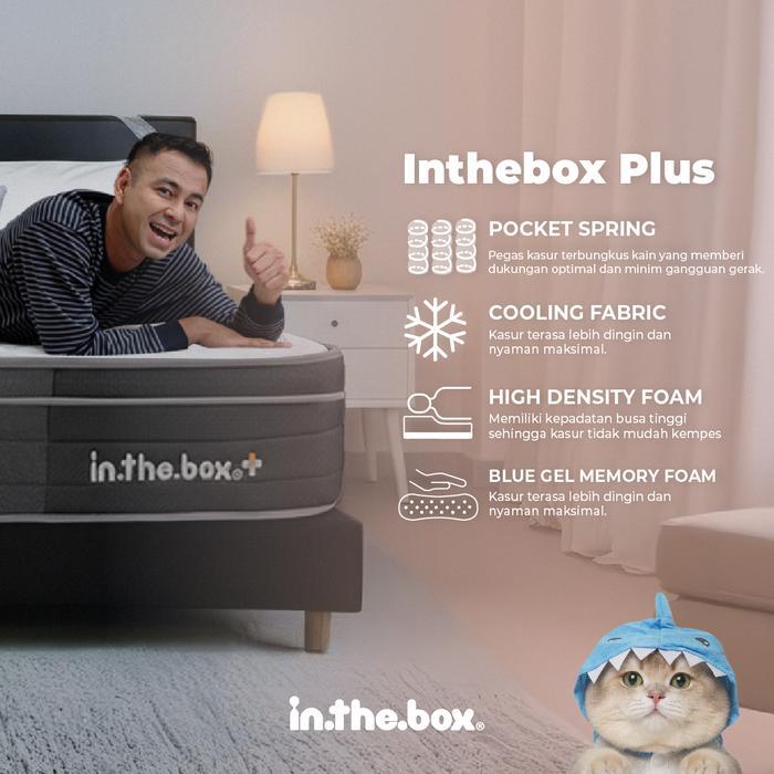 Kasur Spring Bed In The Box Plus 160X200 (Queen) - Free Bantal