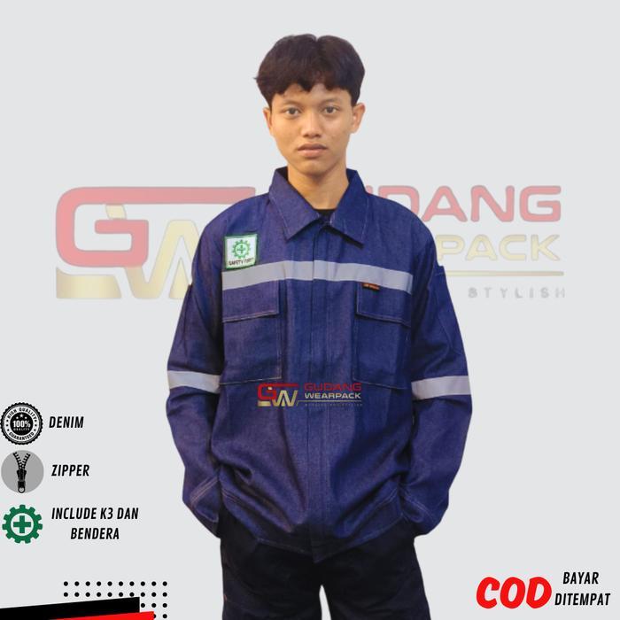 WEARPACK ATASAN DENIM BAJU KERJA LENGAN PANJANG