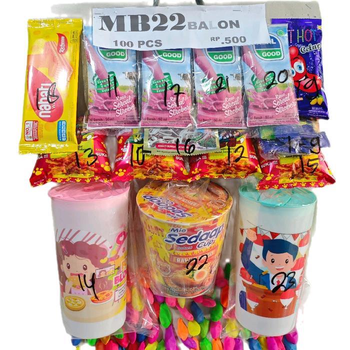 SALE cabutan balon berhadiah isi 100 pcs. CANGKIR SUSU Termurah