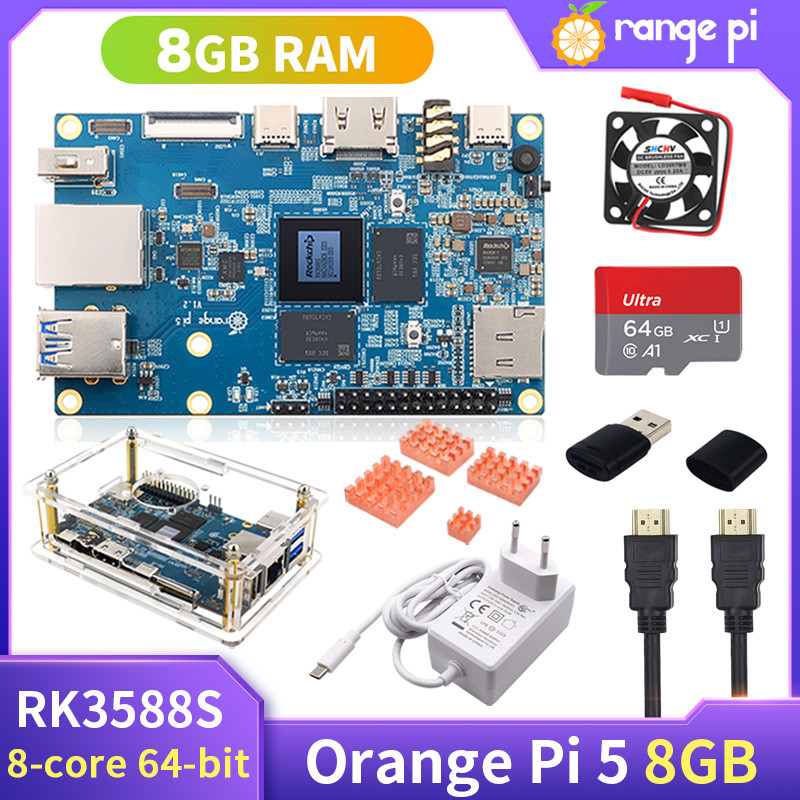 Orange Pi 5 8Gb Rk3588S 8-Core 64-Bit Pcie Module External Wifi Bt