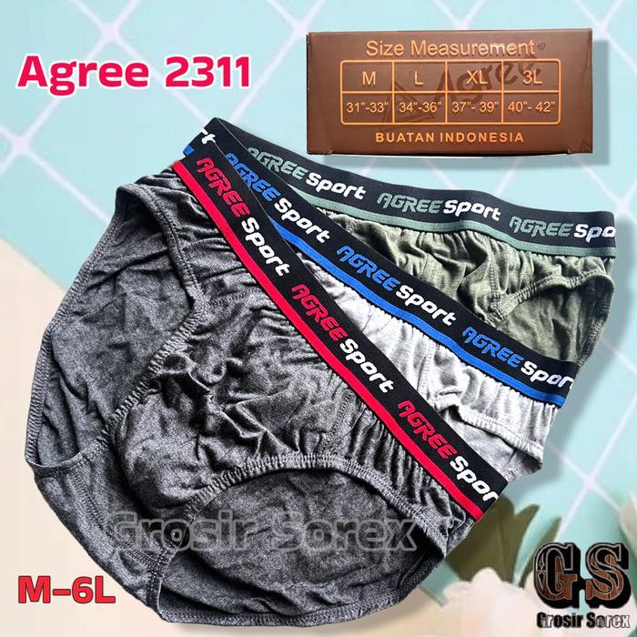 6ta8- Agree Sport 2311 Celana Dalam Pria Dewasa Jumbo Bahan Katun Lembut Motif Karet Boxer 1