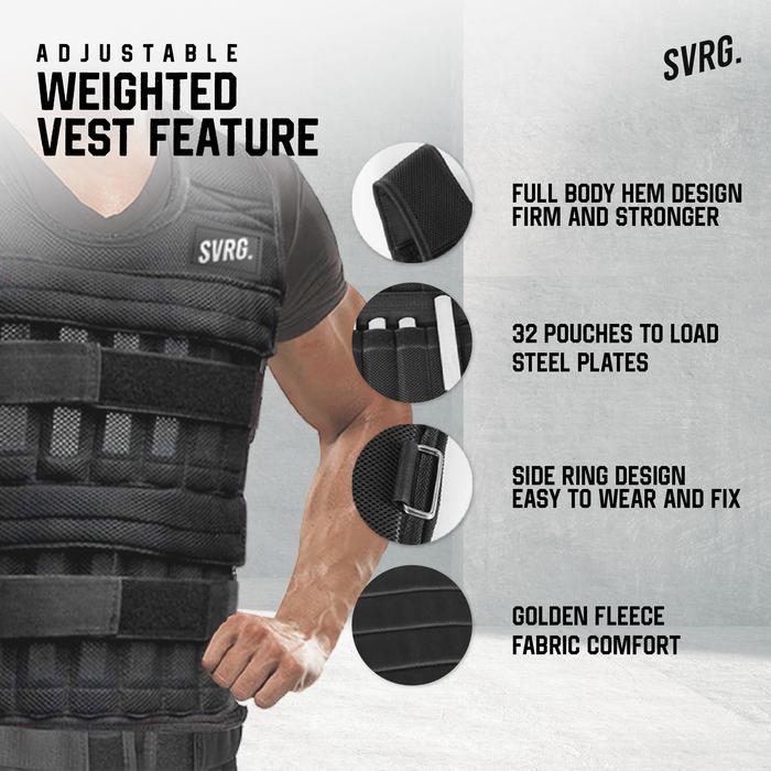 iapxh- Svarga Adjustable Weighted Vest - Wrist & Ankle Weight - Rompi Beban
