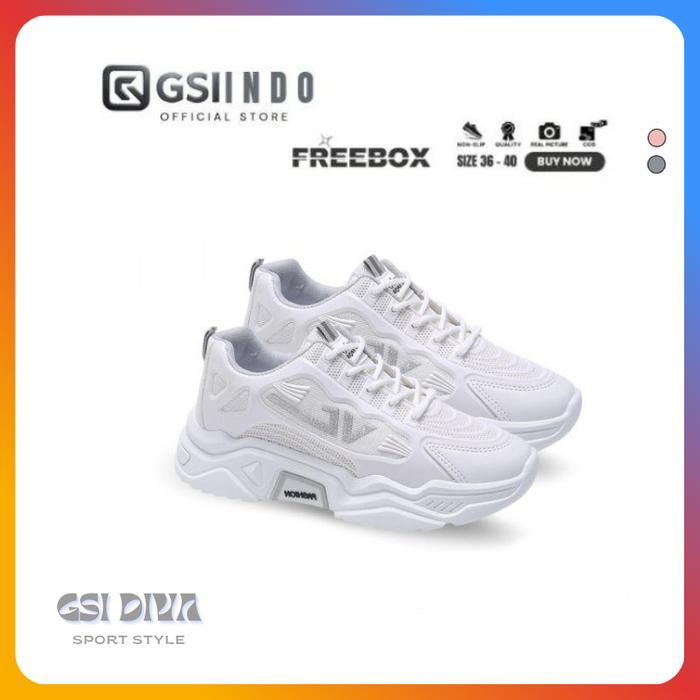 Gsi Taihyung Sepatu Sports Wanita Olahraga Outfit Cewek Running Kasual Sneakers Korean Casual Karet