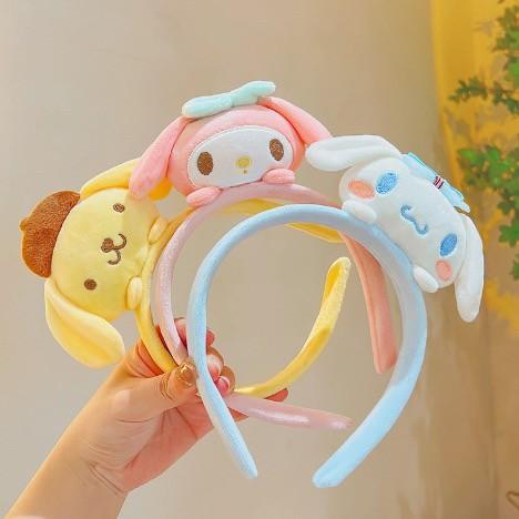xxf2zi- Bando Boneka Cartoon Headband Kuromi Dog Pacha Pink Bunny Halus Lembut