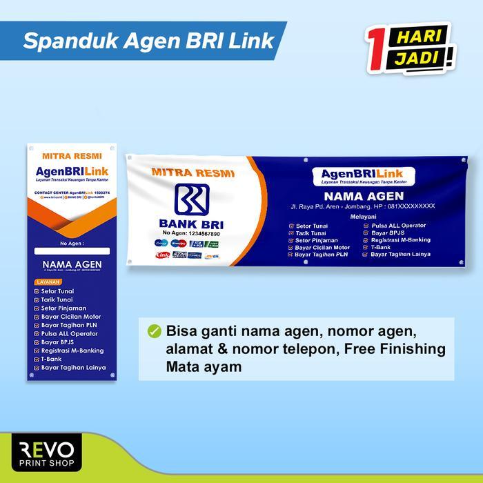 ASLI Spanduk BRILink / Spanduk Agen BRILink / Banner Agen BRIlink READY STOCK