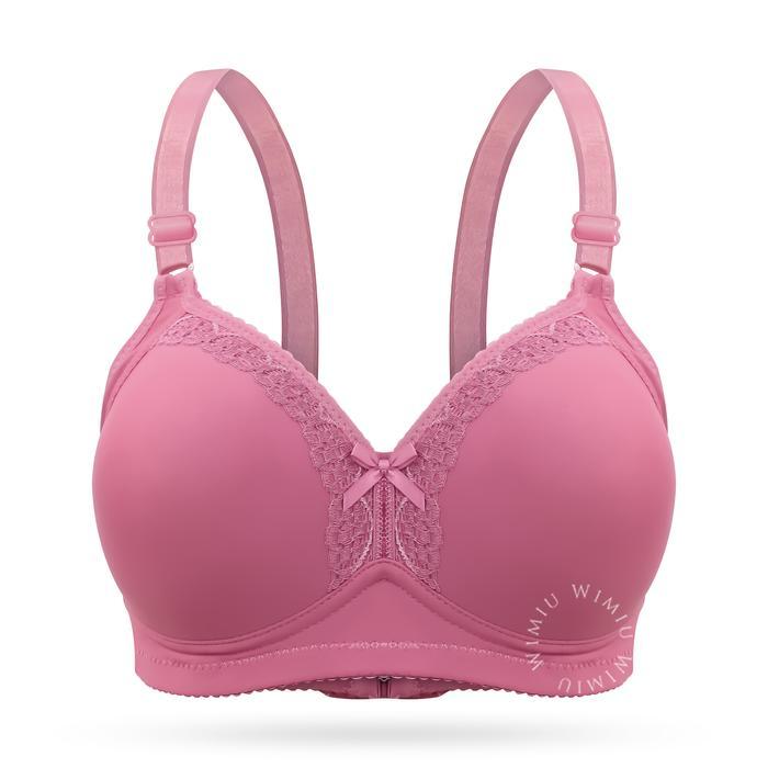 WIMIU BH Wanita Jumbo Bra Wanita Cup C D E Jumbo BH Tanpa Kawat Bra Beha Besar Busa Motif 100120