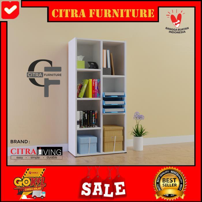 Lemari Rak buku serbaguna loker dokumen kantor kayu 7 Rak