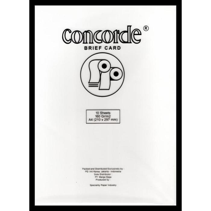 Kertas Concorde 160 gram putih ukuran A4 isi 10 pc